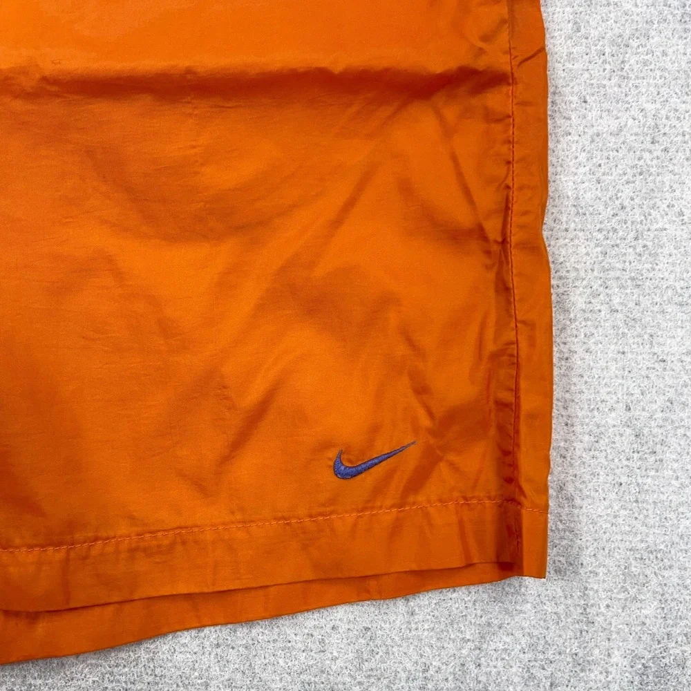 Vintage Y2K Nike Swim Trunks Men Large Orange Blue Board Shorts Spellout Adult *